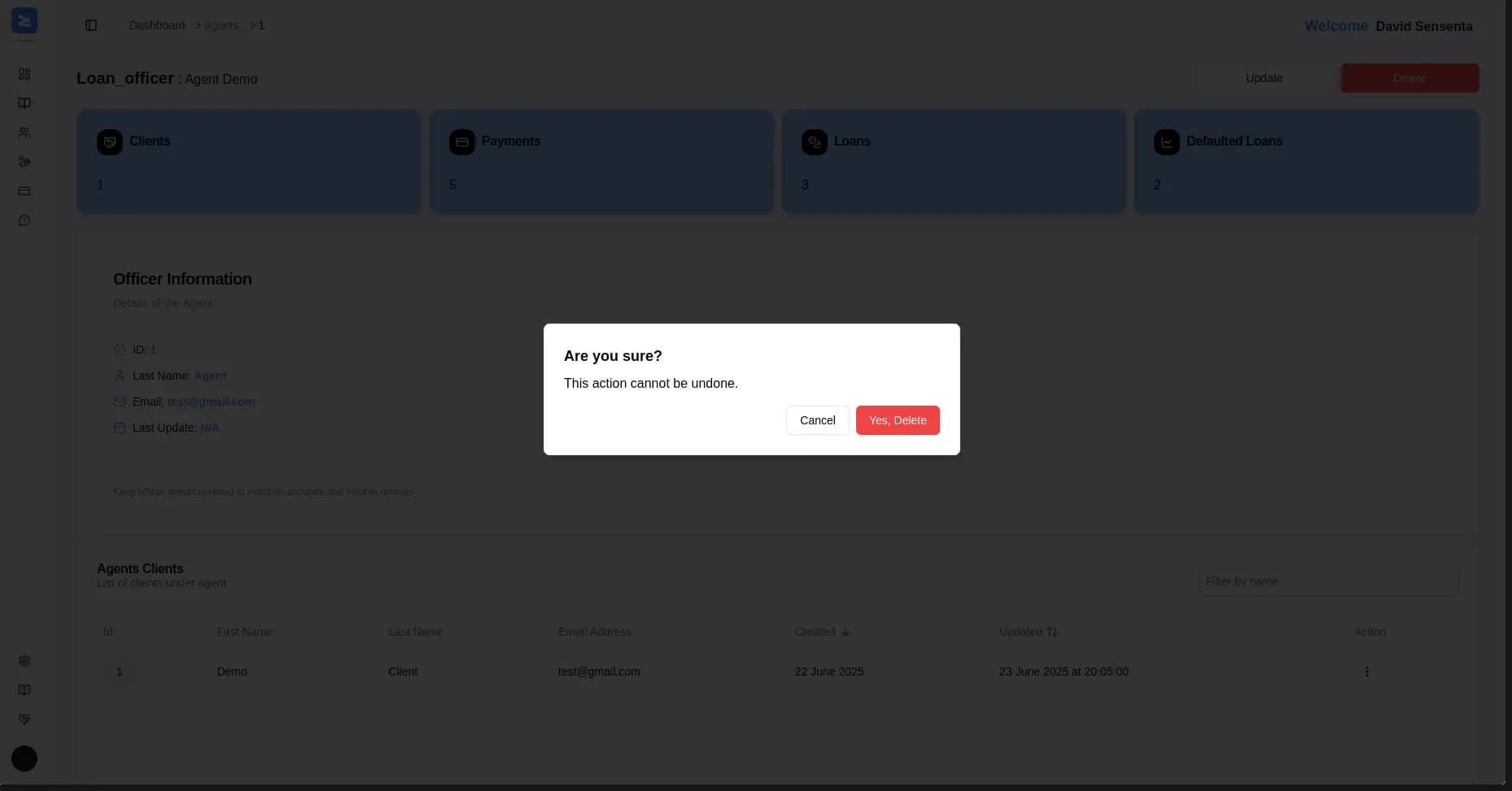 Deletion confirmation dialog