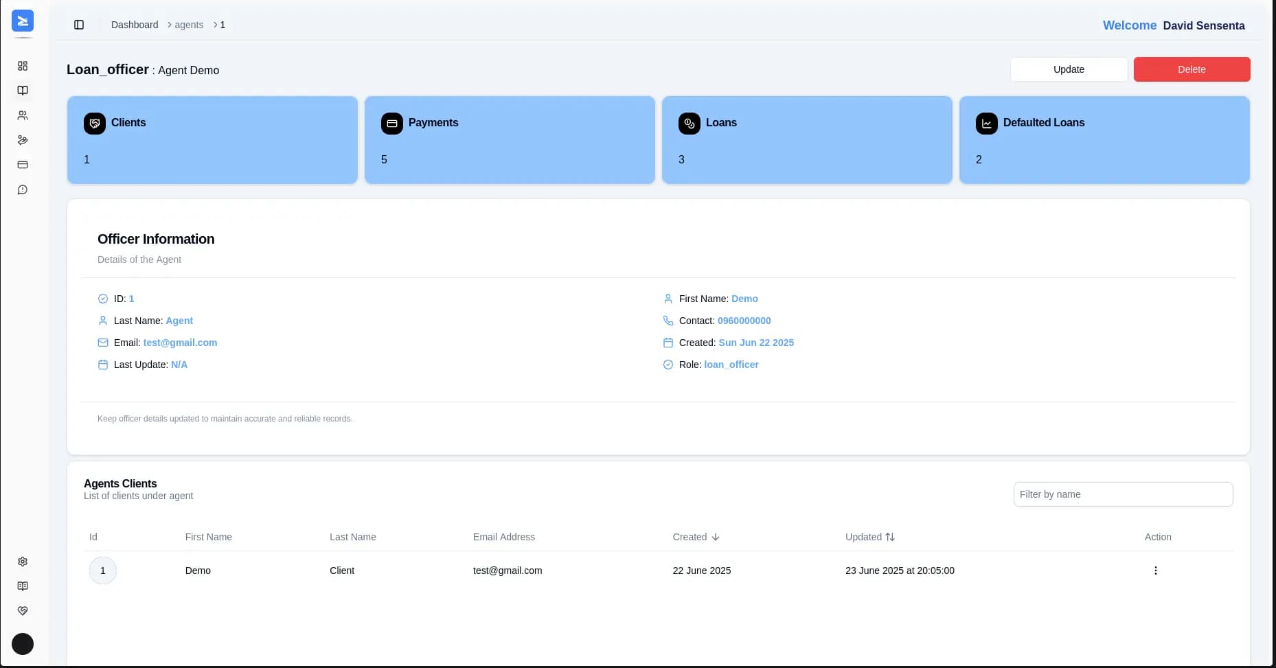 Agent editing interface